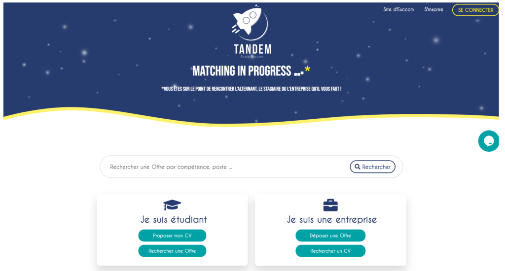 Tandem plateforme de l'école ESCCOM