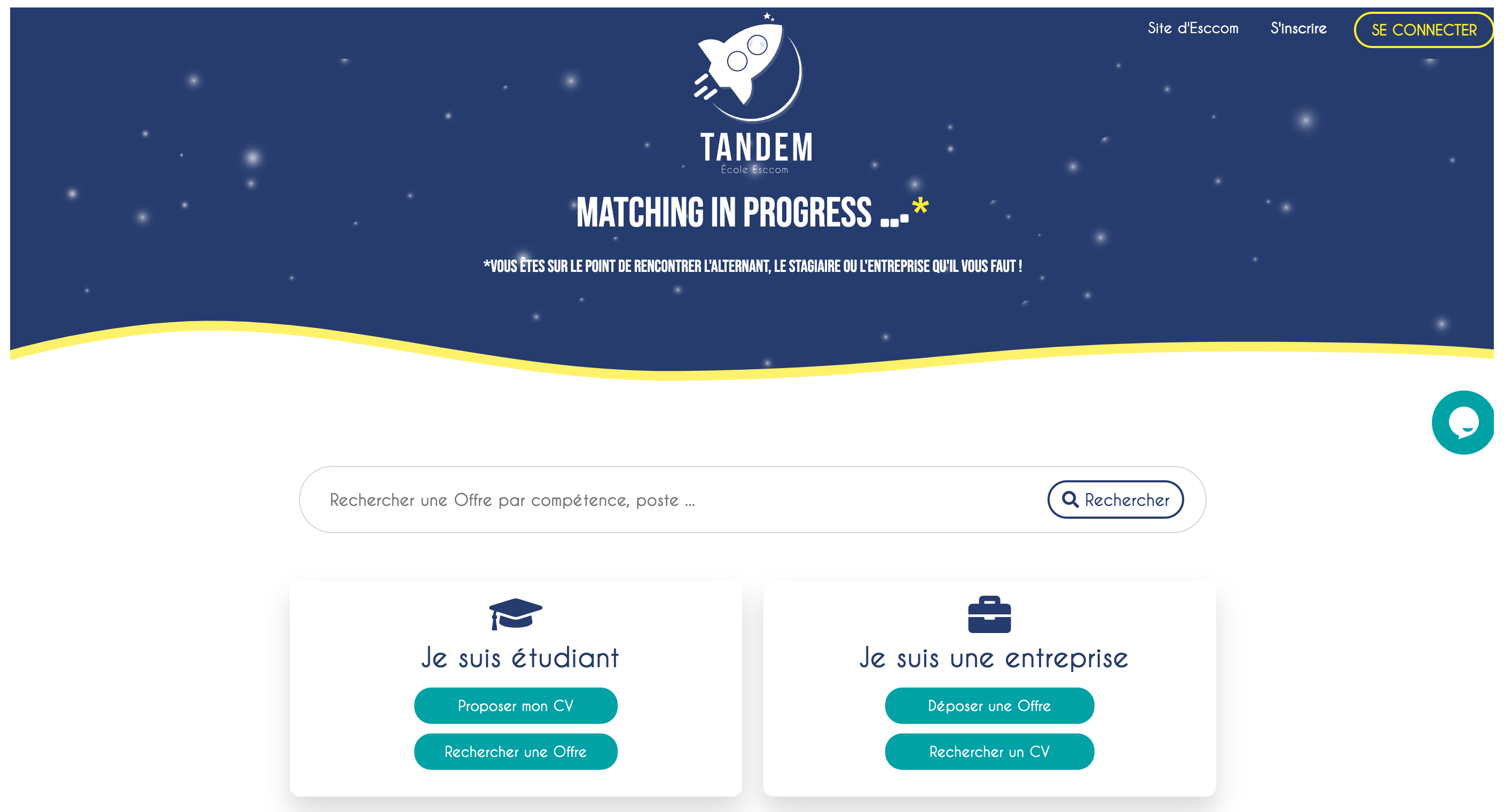 Tandem plateforme de l'école ESCCOM