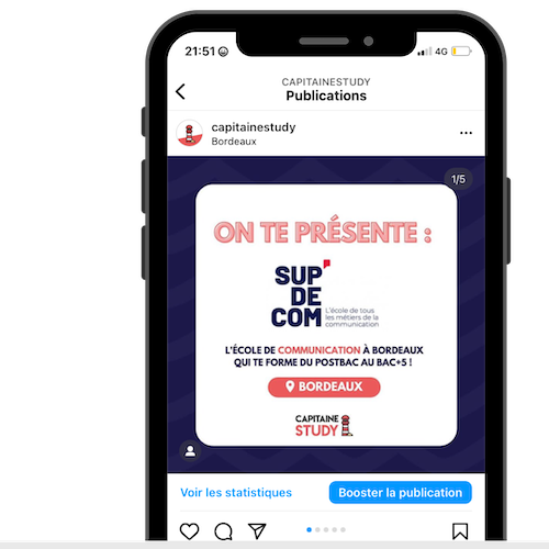 page instagram capitaine study