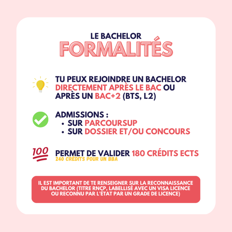 post instagram sur les formations pour entrer en bachelor