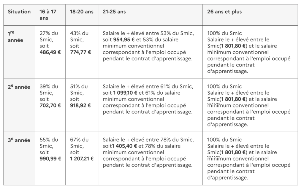 grille salaire alternance 
