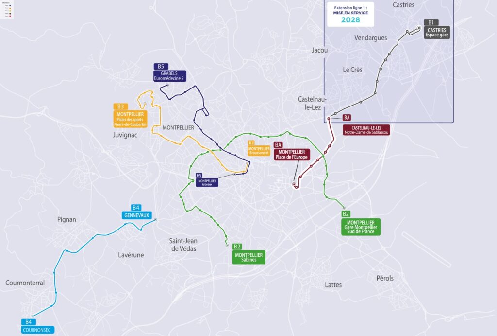 réseau tram Montpellier