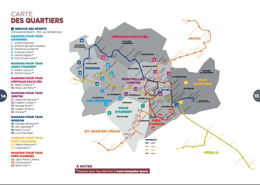 carte guide des activités sportives étudiantes